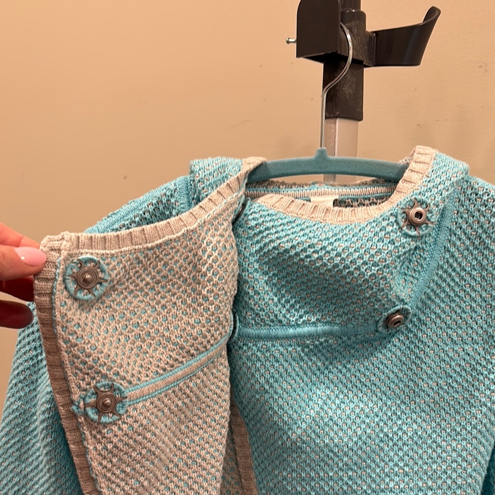 ivivva by Lululemon Dream Embrace Wrap Blue Silver Hooded Sweater - Picture 3 of 12